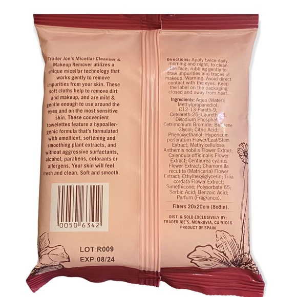 Trader Joe’s Micellar Cleansing / Makeup Remover Wipes + Face & Body Wipes - NEW - Picture 2 of 4